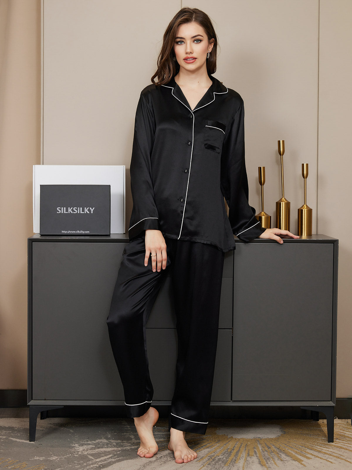 Classic Grace Seiden-Pyjama-Set