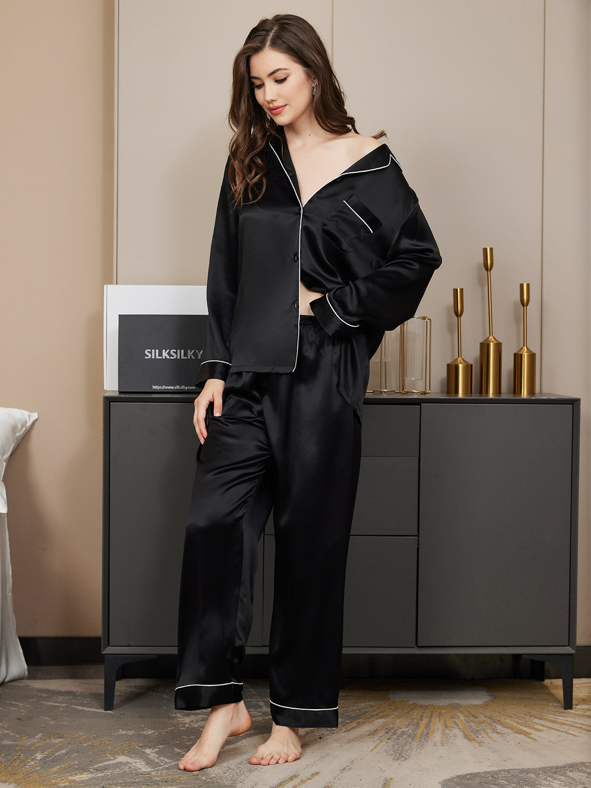 Classic Grace Seiden-Pyjama-Set