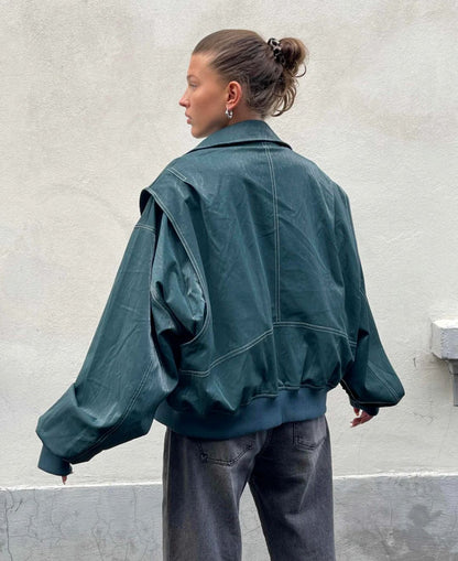 Oversized Lederjacke